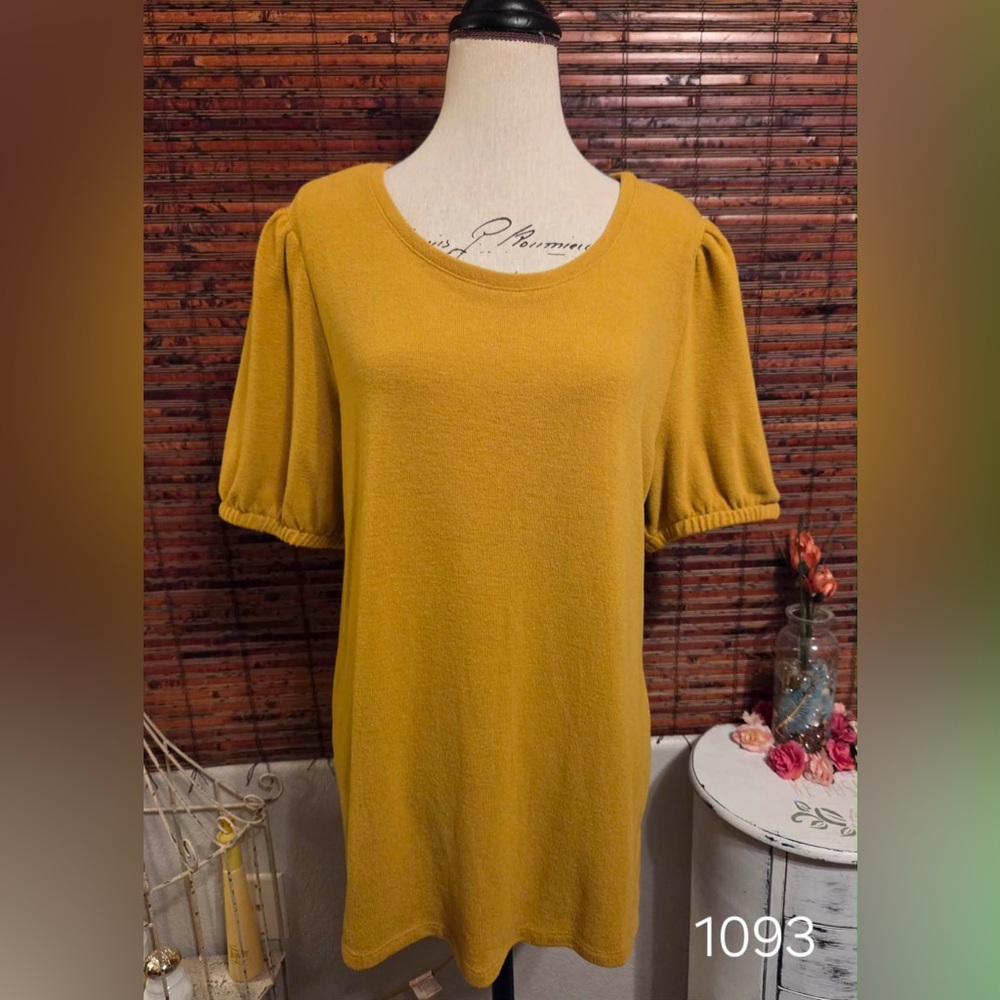Mustard Short Sleeve Women's Top